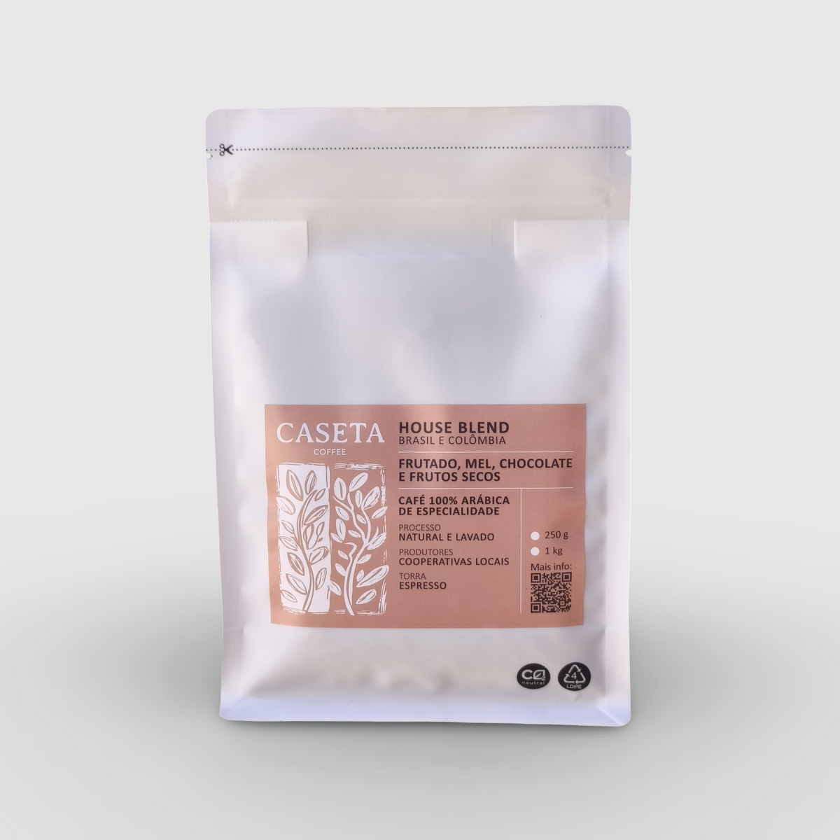 Caseta House Blend Coffee · Brazil and Colombia