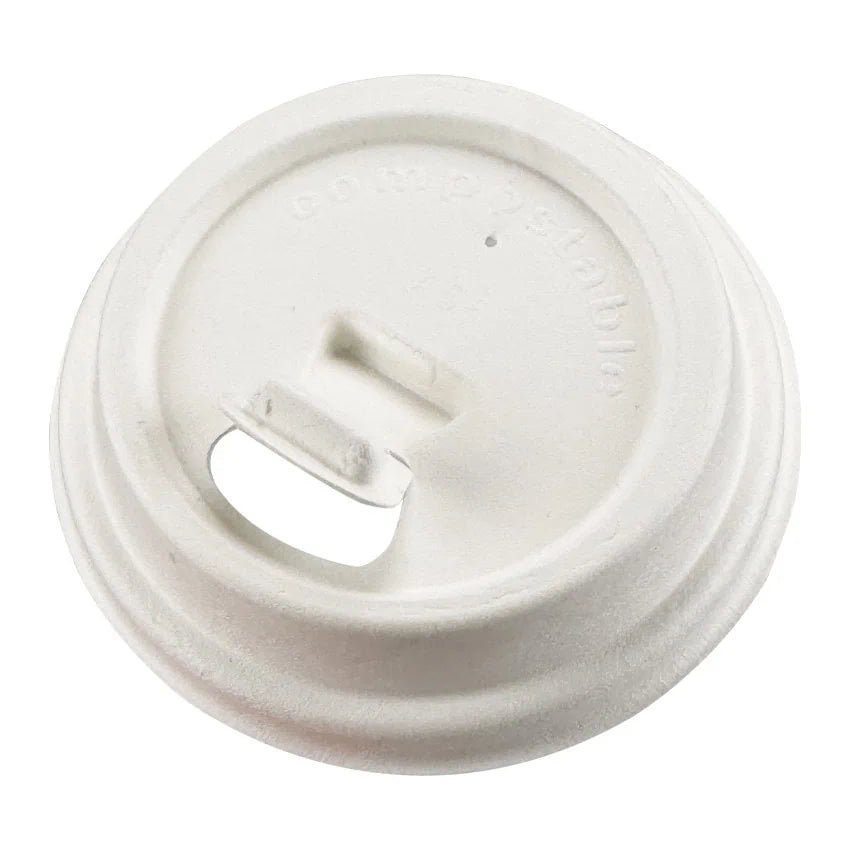 Kit de Vasos Compostables con Tapa 240 ml Biodegradables · 100 Unidades