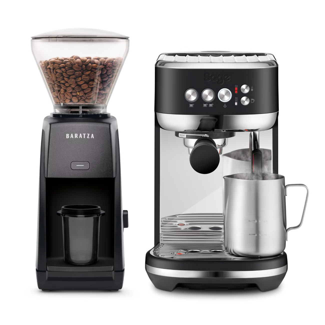 Conjunto Barista Sage Bambino Plus + Baratza Encore ESP Máquina Espresso e Moinho